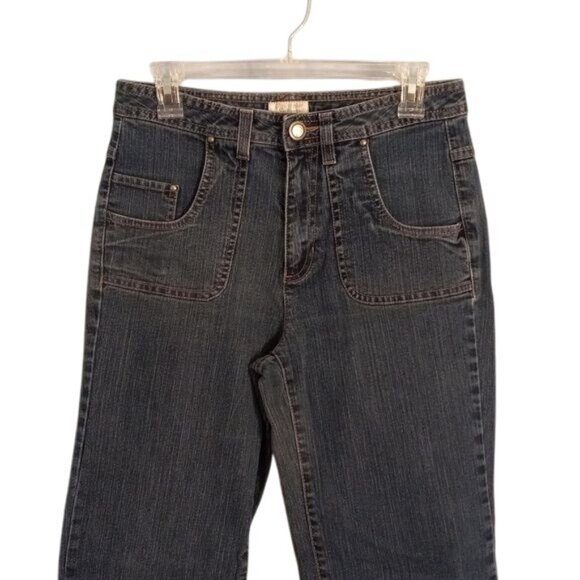 Christopher & Banks Size 8 Womens Jeans Stretch Blue Denim Bootcut Dark Wash - Picture 3 of 12
